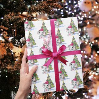 Cute Baby Girl Elephant Christmas Tree