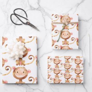 Cute Baby Monkey Funny Cartoon Chimp  Sheets