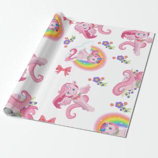 Cute Baby Pink Fantasy Unicorn Girl