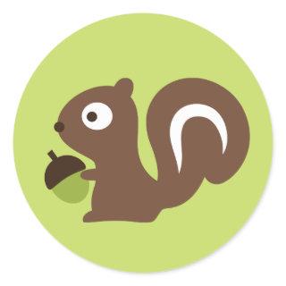 Cute Baby Squirrel Design Classic Round Sticker