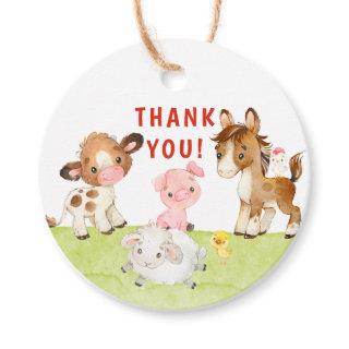 Cute Barnyard Friends Baby Shower Favor Tags