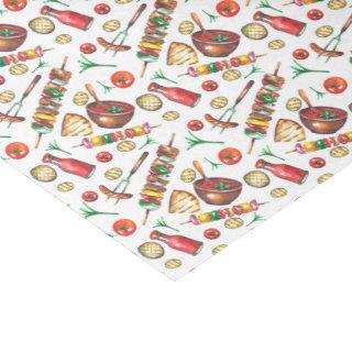 cute bbq party tiled  tissue paper