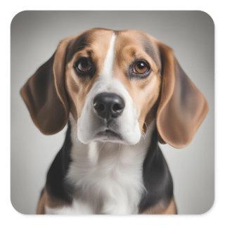 Cute Beagle Square Sticker