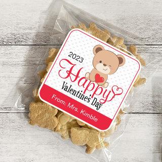 Cute Bear Valentine's Day Gift Sticker & Labels