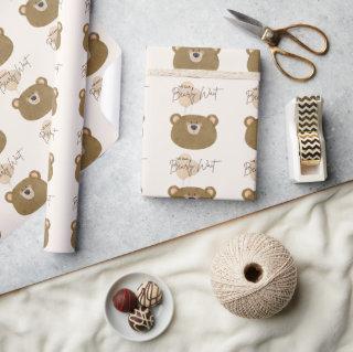 Cute Bear We Can Bearly Wait Gender Baby Shower