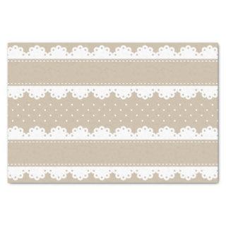 Cute Beige White Polka Dot Lace Pattern Tissue Paper