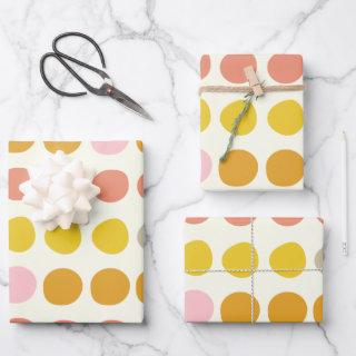 Cute Big Dots Pattern in Yellow Pink and Coral  Sheets