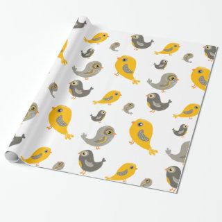 Cute birds - yellow and gray