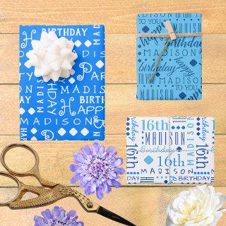 Cute Birthday Blue Any Age Add Childs Name  Sheets