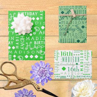 Cute Birthday Green Any Age Add Childs Name  Sheets