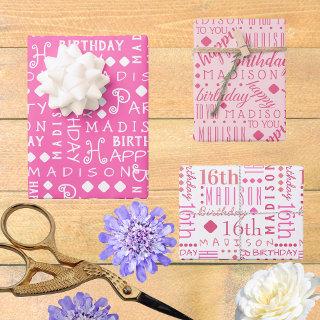Cute Birthday Pink Any Age Add Childs Name  Sheets