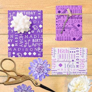 Cute Birthday Purple Any Age Add Childs Name  Sheets