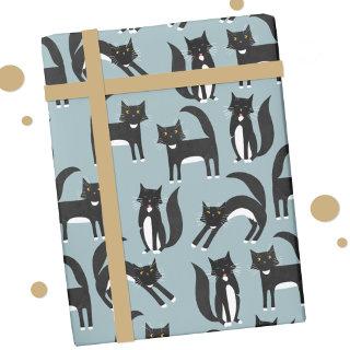 Cute Black and White Tuxedo Cat Pattern