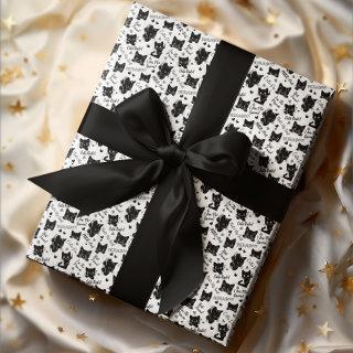 Cute Black Cats and Sayings Pattern