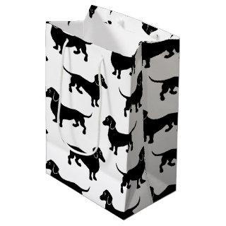 Cute Black Dachshund Pattern Medium Gift Bag