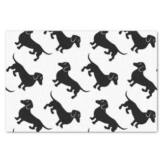 Cute Black Dachshund Pattern Tissue Paper