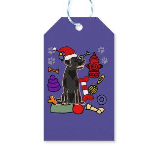 Cute Black Lab Dog and Toys Christmas Gift Tags