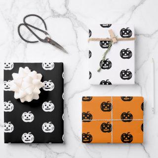 Cute black orange white jack o lantern Halloween  Sheets