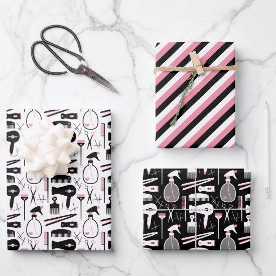 Cute Black Pink White Hair Stylist Tools  Sheets