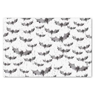 Cute Black & White Bats Spooky Halloween Tissue Paper