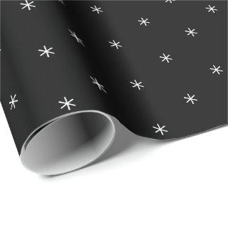 Cute black & white hand drawn stars snowflakes