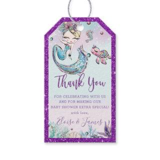 Cute Blonde Mermaid Baby Shower Thank You Favor  Gift Tags