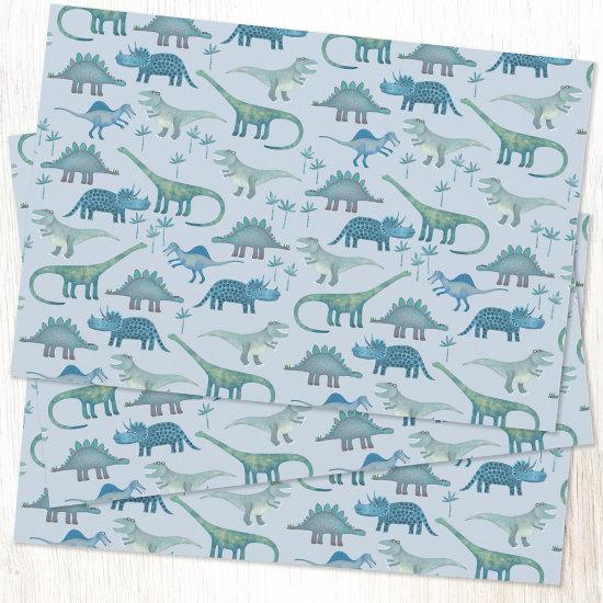 Cute Blue Dinosaur Pattern  Sheets