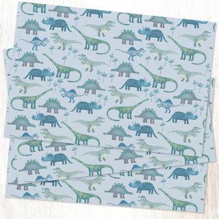 Cute Blue Dinosaur Pattern  Sheets