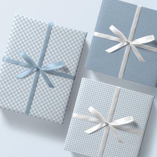 Cute blue gingham and dots simple classic baby  sheets