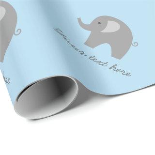 Cute blue gray elephant baby shower