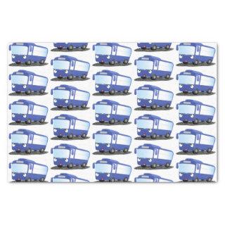 Cute blue modern bus cartoon illustration tissue paper