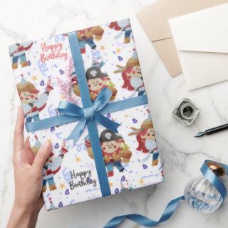Cute blue & red pirate theme