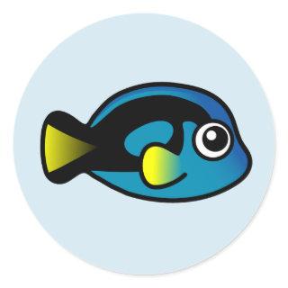 Cute Blue Tang Classic Round Sticker