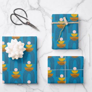 Cute Boho Arch Line Shapes in Blue and Yellow  Sheets