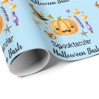 Cute Boo Pumpkin Spooktacular Halloween Bash Blue