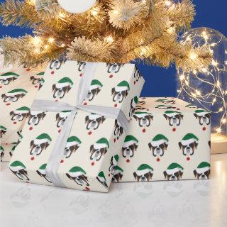 Cute Boxer with a Santa Hat Pattern Christmas