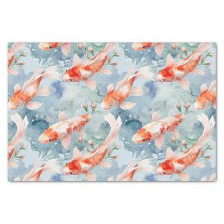 Cute Bright Koi Fish Pond Decoupage Tissue Paper