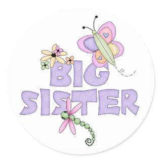 Cute Bugs Big Sister Classic Round Sticker