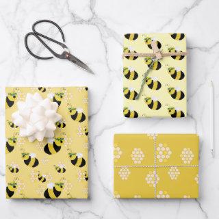 Cute Bumble Bee Honeycomb Pattern Baby Shower  Sheets