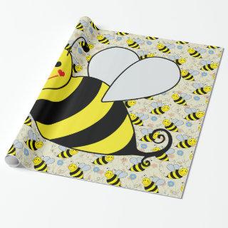 Cute Bumble Bee with Pattern