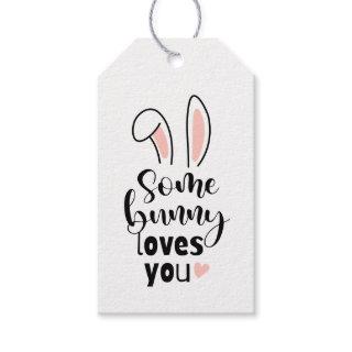 Cute Bunny Ears Some Bunny Loves You Easter Gift Tags