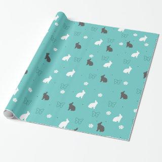 cute bunny flower and butterfly pattern