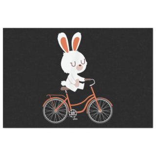 Cute Bunny On Bike Rabbit Cycling Bicycle Bunny Tissue Paper