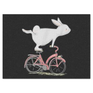 Cute Bunny Rabbit On Bike Cycling Bicycle Tissue Paper