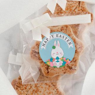Cute Bunny with Eggs Easter Egg Hunt Happy Easter Classic Round Sticker