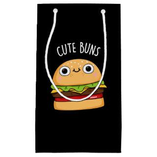 Cute Buns Funny Burger Pun Dark BG Small Gift Bag
