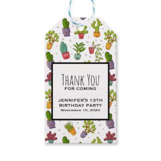 Cute Cactus Nature Succulents Pattern Thank You Gift Tags