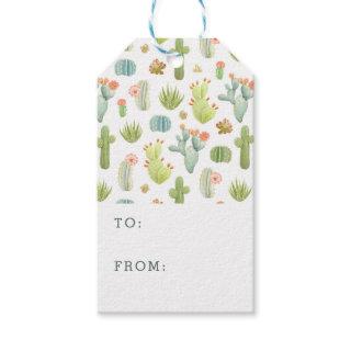 Cute Cactus Standing Pattern Gift Tags