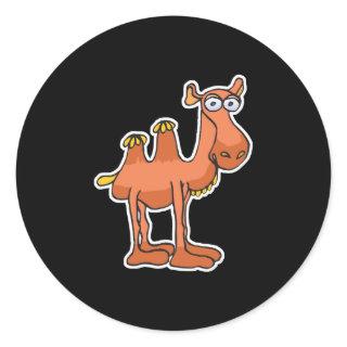 cute camel classic round sticker