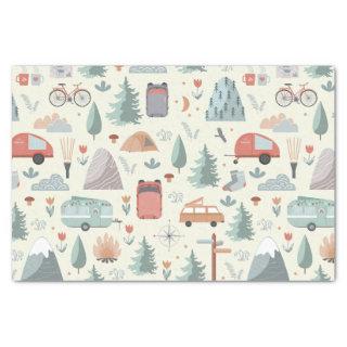 Cute Camping, Hiking, Ourdoors and Nature Theme Tissue Paper
